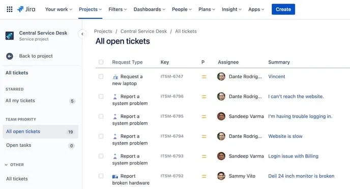Jira_Service_Management_Issues_Page