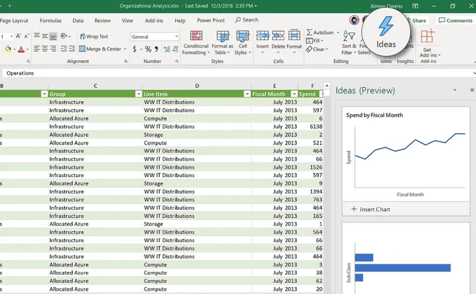 excel spreadsheet