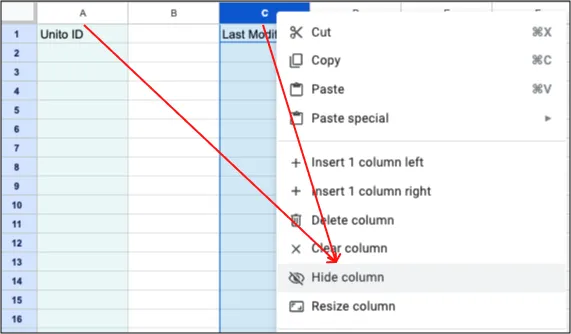 Hide Column