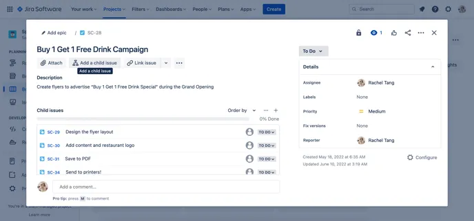 Jira issue