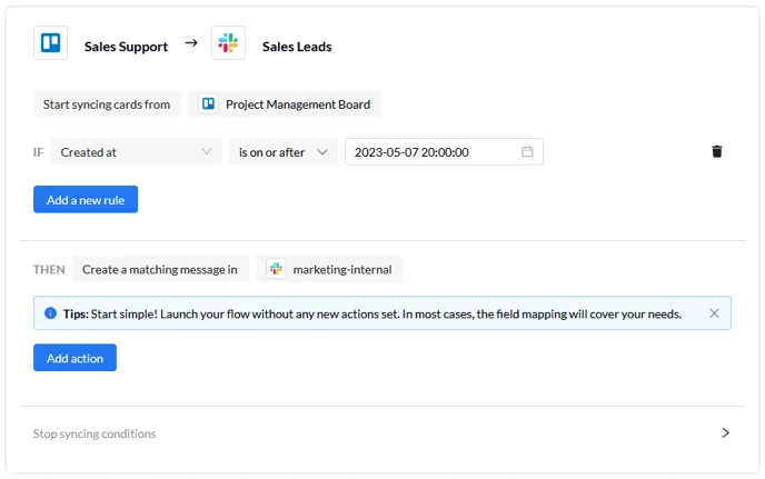 slack trello rules